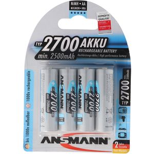 Ansmann NiMH 1.2V AA 2700mAh fotobatterij 4 stuks incl. AccuSafe