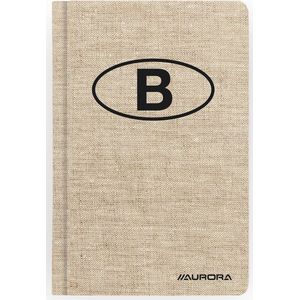 Aurora Notebook, linnen, ft A5+, 92 bladzijden, geruit 5 mm, grijs