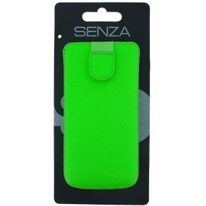 Senza Leather Slide Case Neon Green Size M-Large