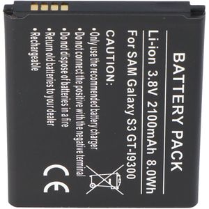 Accu geschikt voor Samsung Galaxy S III, GT-I9300, EB-L1G6LLUC met 2100mAh