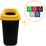Plafor Prullenbak 28L geel, gemakkelijk afval recyclen