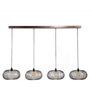 AnLi Style Hanglamp 4x Ø35 disk wire copper twist
