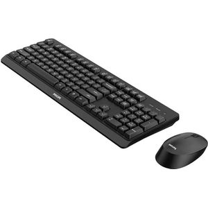 Toetsenbord en draadloze muis Philips Zwart Qwerty US