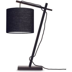 GOOD&MOJO Tafellamp Andes - Bamboe Zwart/Zwart - 30x18x46cm - Zwart