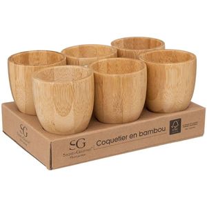 Secret de gourmet Eierdopjes bamboe - Set van 6 - H7,5 CM