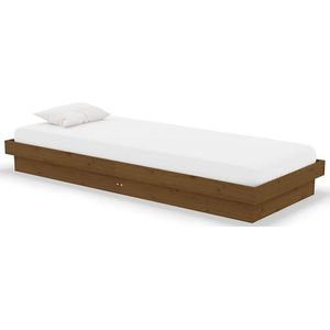 VidaXL Bedframe Massief Hout Honingbruin 75x190 cm - 2FT6 Small Single