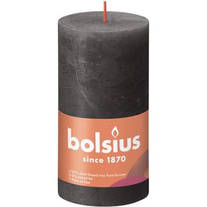 3 stuks - Bolsius - Stompkaars Stormy Grey 130/68 rustiek