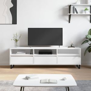 VidaXL TV-meubel 150x30x44,5 cm - Bewerkt Hout Wit