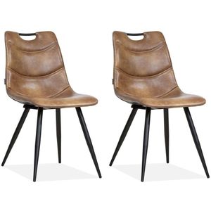 MX Sofa Stoel Barossa kleur cognac (set van 2 stoelen)