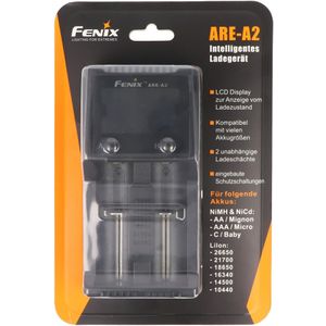 Fenix ARE-A2 oplader voor twee 10440, 14500, 16340, 18650, 26650, 21700 batterijen
