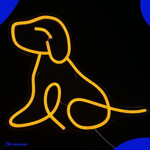 Neon Lamp - Hond - Incl. Ophanghaakjes - Neon Sign - Neon Verlichting - Neon Led Lamp - Wandlamp