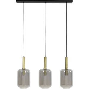 Light & Living Hanglamp Antiek Brons Smoke Glas 3L Lekar Ø 22 x 32cm