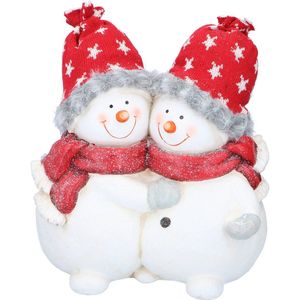 Kerstbeeld Sneeuwpoppenpaar 31CM