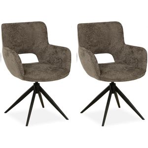 MX Sofa Eetkamer stoel Darwin - Taupe (set van 2 stuks)