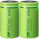 D Mono batterij GP NiMH 5700 mAh ReCyko 1.2V 2 stuks