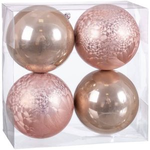 Kerstballen Beige Plastic 10 x 10 x 10 cm (4 Stuks)