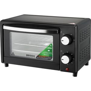 BROCK Electronics Mini Oven TO 9001 B (9 liter, 650W, Zwart)
