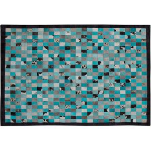 NiKFER - Laagpolig vloerkleed - Blauw - 160 x 230 cm - Leer