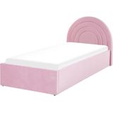 Beliani ANET - Bed met opbergruimte - Roze - 90 x 200 cm - Fluweel