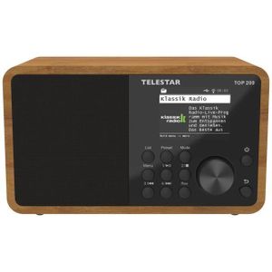 Telestar - TOP 200 - Transistorradio - Hout - Internetradio - DAB+ - Bluetooth - USB - WiFi - AUX