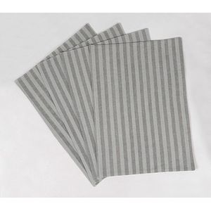 Striped Grey Cotton Placemats (set of 4)