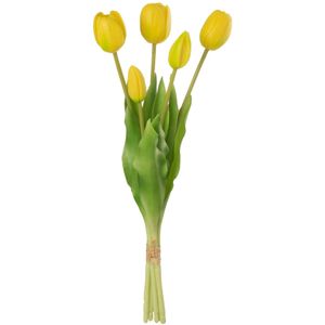 J-Line Boeket Tulpen 5Stuks Pu Geel Medium