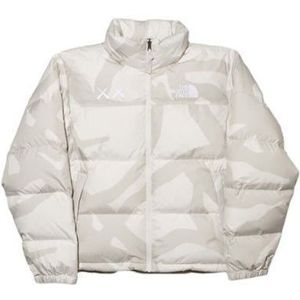 KAWS x The North Face Retro 1996 Nuptse Jacket - Maat US L (NL XL) - 100% gerecycled nylon - Kleur Moonlight Ivory