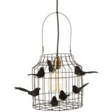 hanglamp zwart met vogeltjes nét echt!