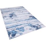 Beliani BURDUR - Laagpolig vloerkleed - Blauw - 140 x 200 cm - Polyester