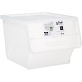 5Five Stapelbare opbergbox deksel voorzijde - Transparant - Stapelbaar - Large - 34 liter