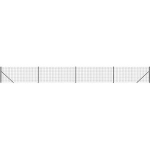 vidaXL - Draadgaashek - met - flens - 1x10 - m - antracietkleurig