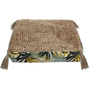 Atmosphera vloerkussen Tropic - Jute - 38 x 38 cm - Flosjes - Stoelkussen