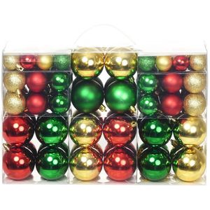 Kerstballen 100 st rood/goudkleurig/groen
