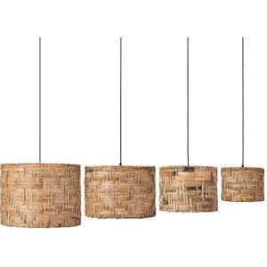 PTMD Hanglampen Jaden - 60x60x45 cm - Gras - Naturel - Set van 4