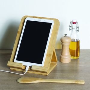 5Five Bamboe kookboek- en tablethouder - Hout - Verstelbaar - Opvouwbaar