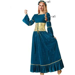 Kostuums voor Volwassenen Blauw Middeleeuwse Koningin Maat M/L