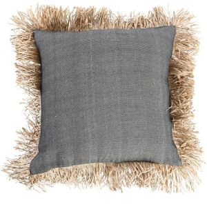 De Cotton Bonita Kussenhoes - Zwart Naturel - 60x60