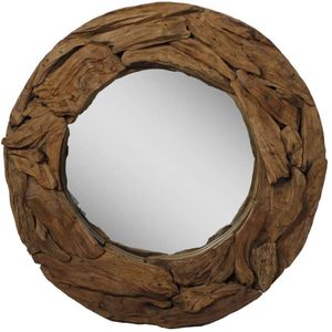 Ronde spiegel - 90x9010 - naturel - teak