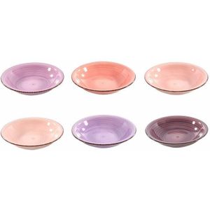 Tavola - Diepe borden (6 stuks) - Roze Tinten - Ø 21 - Borden