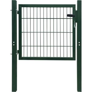 vidaXL - Poort - dubbelstaafmat - (enkel) - 106x130 - cm - groen