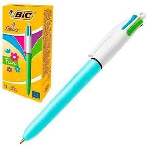 Set Balpennen Bic Fun Blauw Wit (12 Onderdelen)