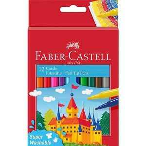Faber Castell FC-554201 Viltstift 12 Stuks Uitwasbaar Karton Etui