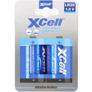 XCell mono-alkalinebatterij, LR20, D, milieuvriendelijke verpakking, blister van 2