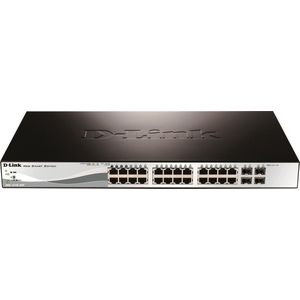 D-Link DES-1210-28P - PoE-switch - 24 Fast Ethernet poorten en 2 Gigabit poorten