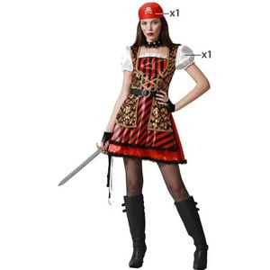 Kostuums voor Volwassenen Piraat Vrouw Rood Maat XL