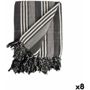 Multifunctionele sjaal Strepen 235 x 205 cm Wit Grijs (8 Stuks)