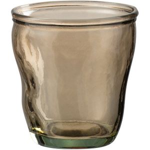 J-Line drinkglas Onregelmatig - glas - lichtbruin - 6 stuks