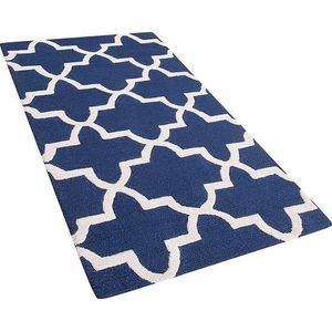 SILVAN - Laagpolig vloerkleed - Blauw - 80 x 150 cm - Wol