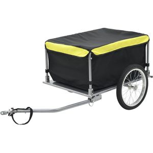Fietstrailer 65 kg zwart en geel