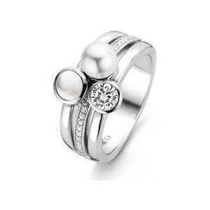 TI SENTO - Milano Ring 12137PW - Zilver - Wit parel - Maat 16.00